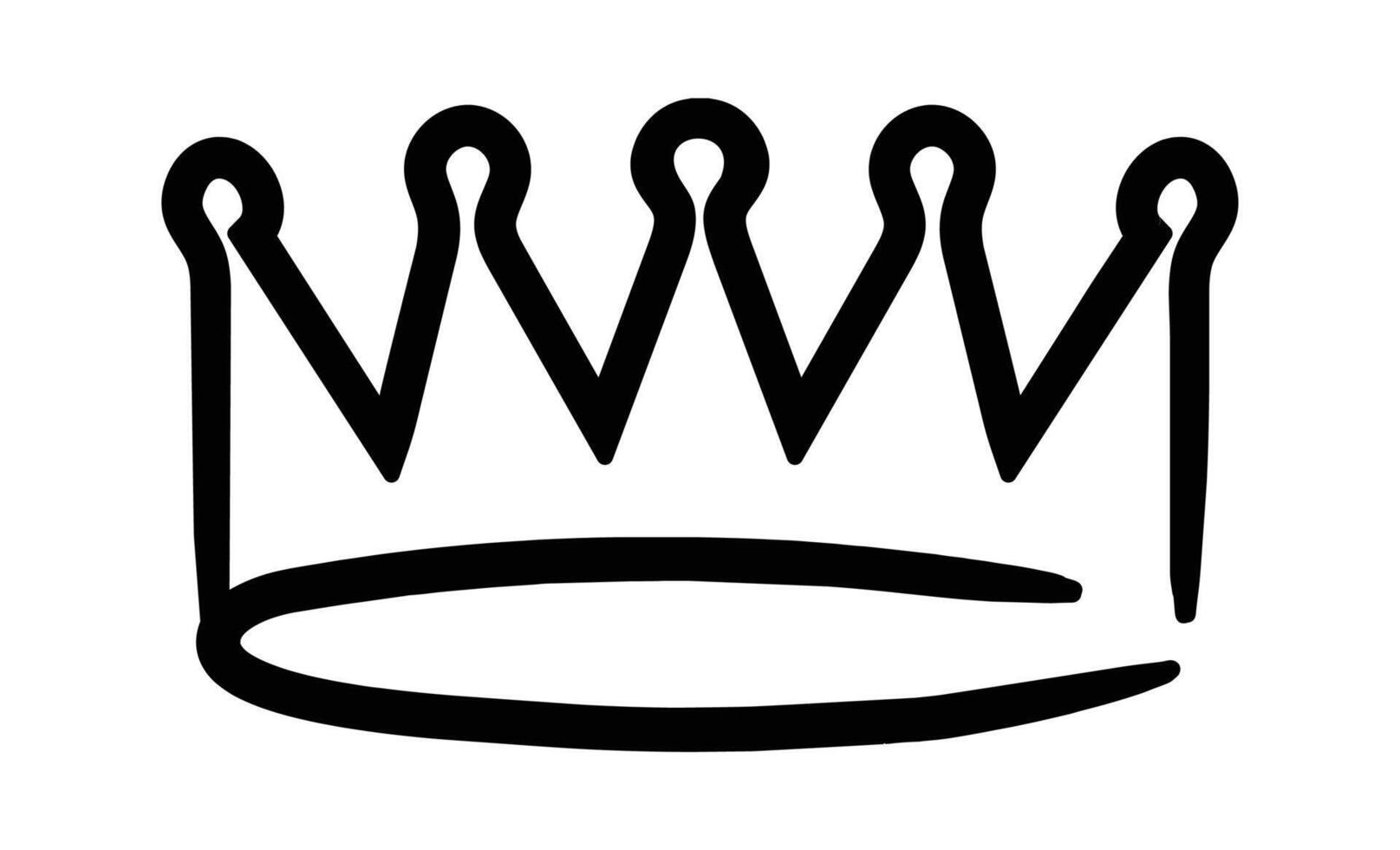Simple, hand drawn crown represents royalty, power, leadership, monarchy, and authority, suitable for logos, icons, or graphic design projects vector