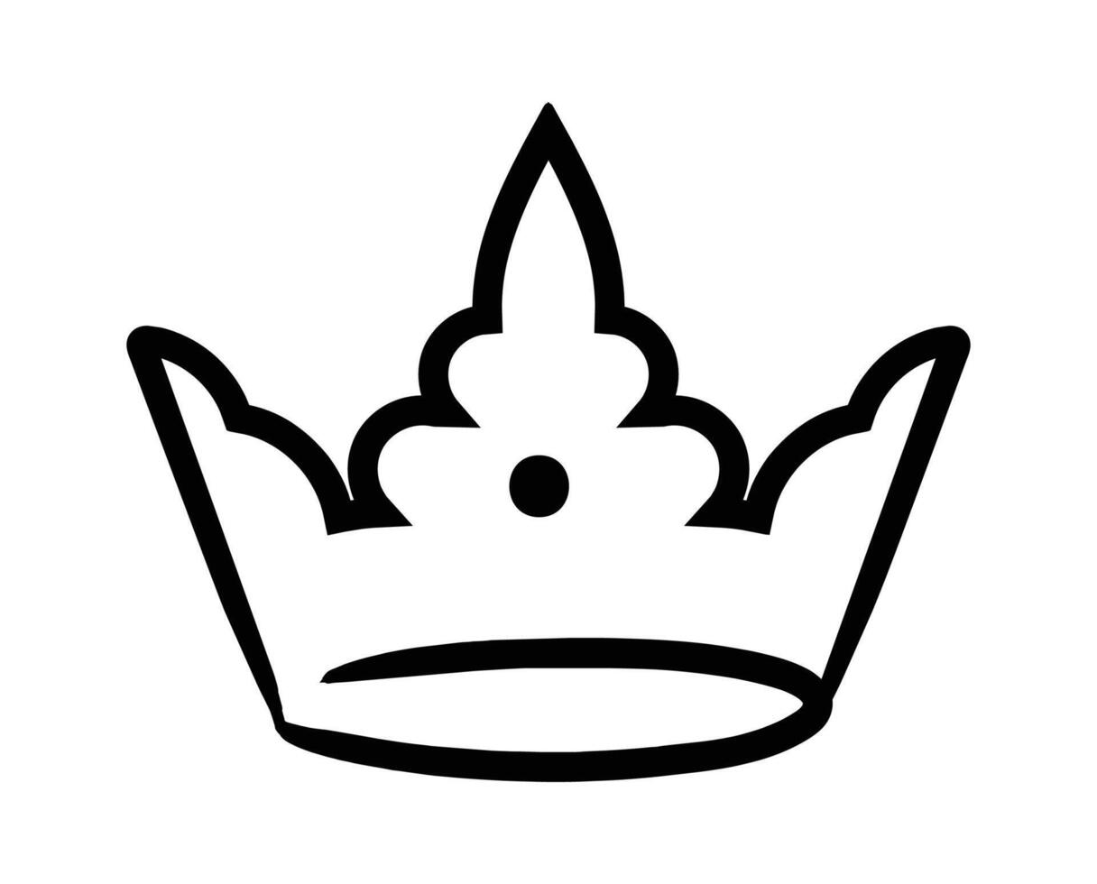 Hand drawn illustration featuring a majestic crown, symbolizing royalty, power, and authority, perfect for enhancing historical or fantasy themed projects with a regal touch vector