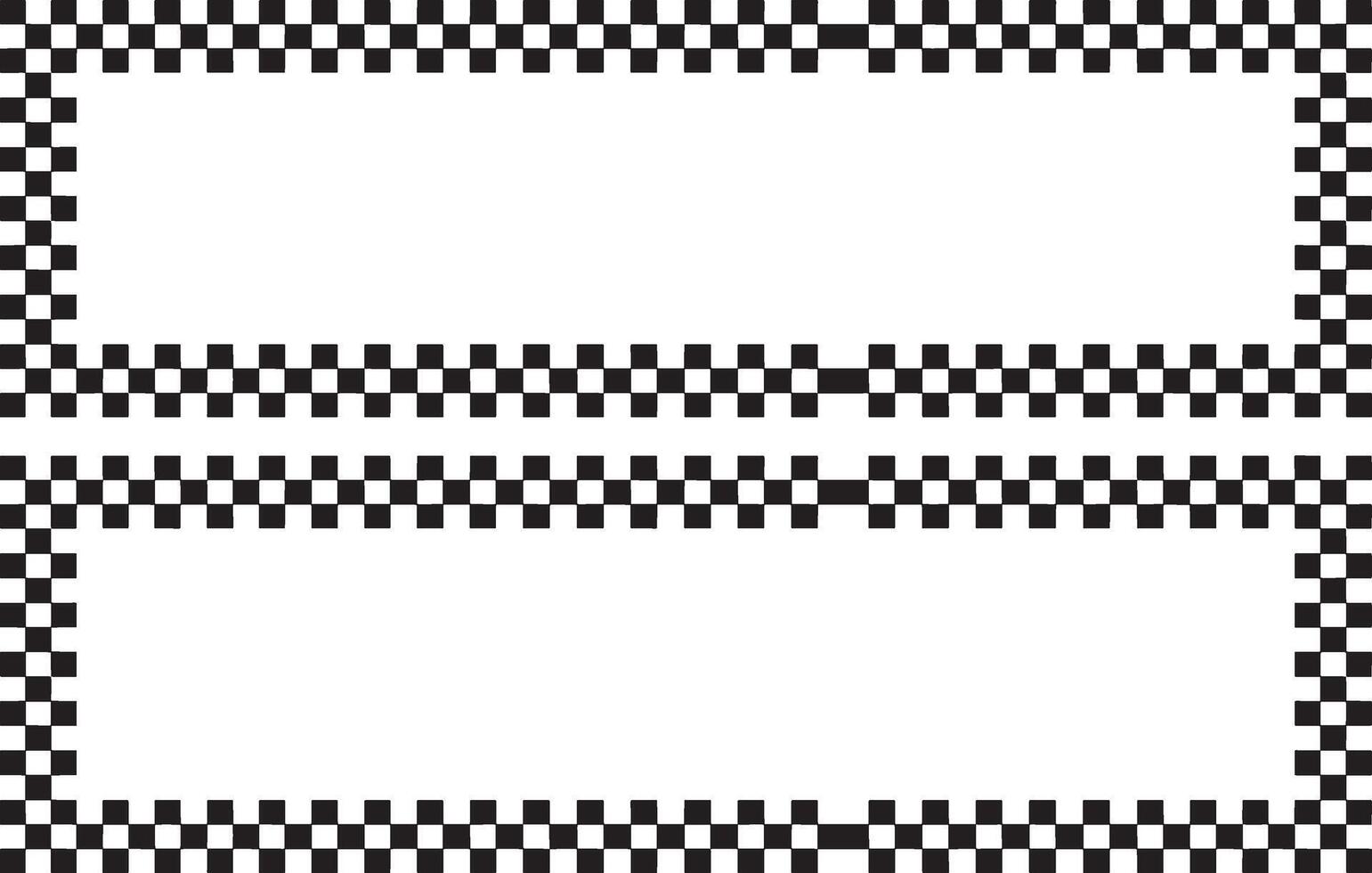 Checkered Frame Border with Two White Rectangular Spaces vector