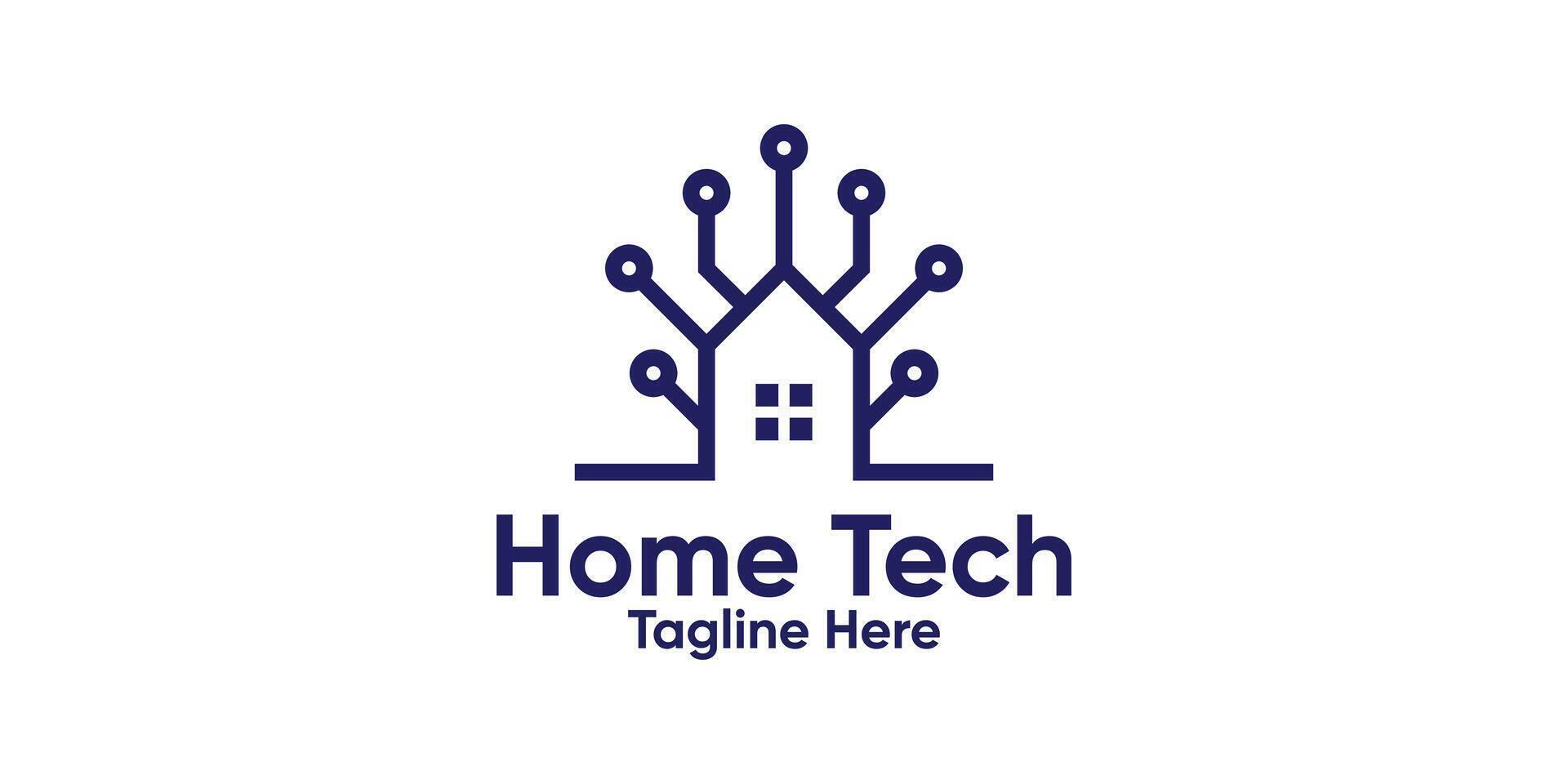 logo design home and technology,connection,circuit cable,design building modern. vector