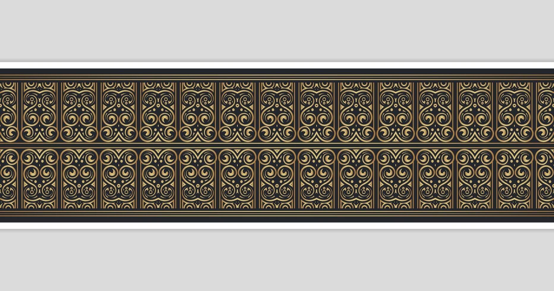 luxury Swirl Decorative Seamless Pattern Border Repeatable Ornament Design vector