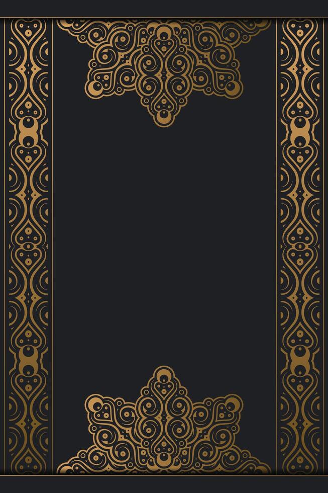 Luxurious Golden Ornament Frame Design with Floral and Geometric Elements vector