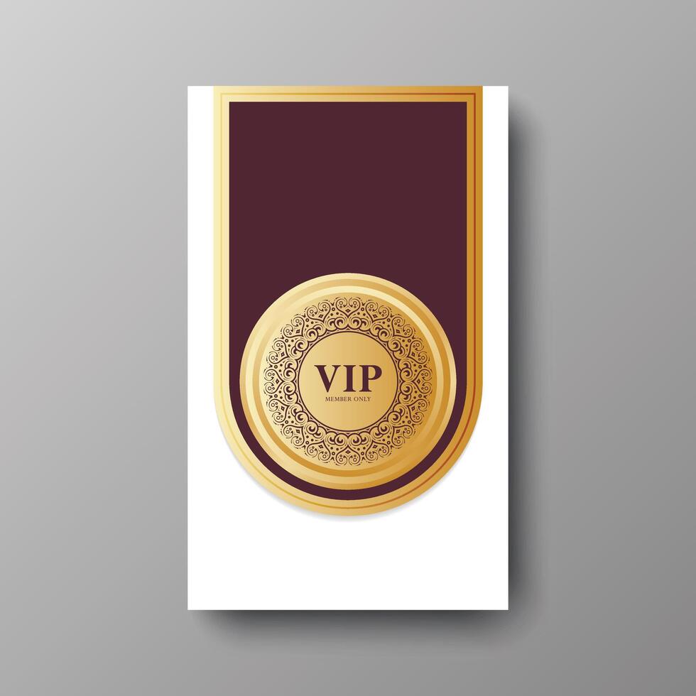 Elegant Gold Framed VIP Card Design for Exclusive Member Access. vector