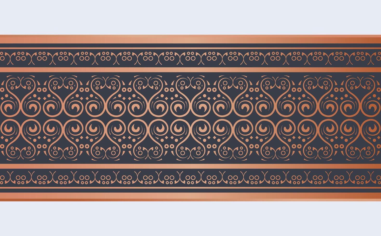 gold Swirl Decorative Seamless Pattern Border Repeatable Ornament Design vector