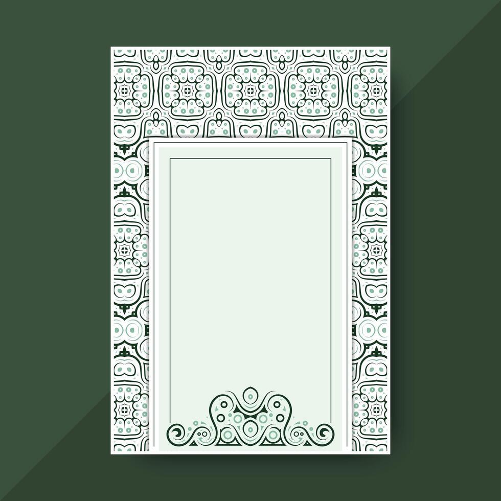 Elegant Decorative Ornamental Style Book Cover with Pattern Template Design vector