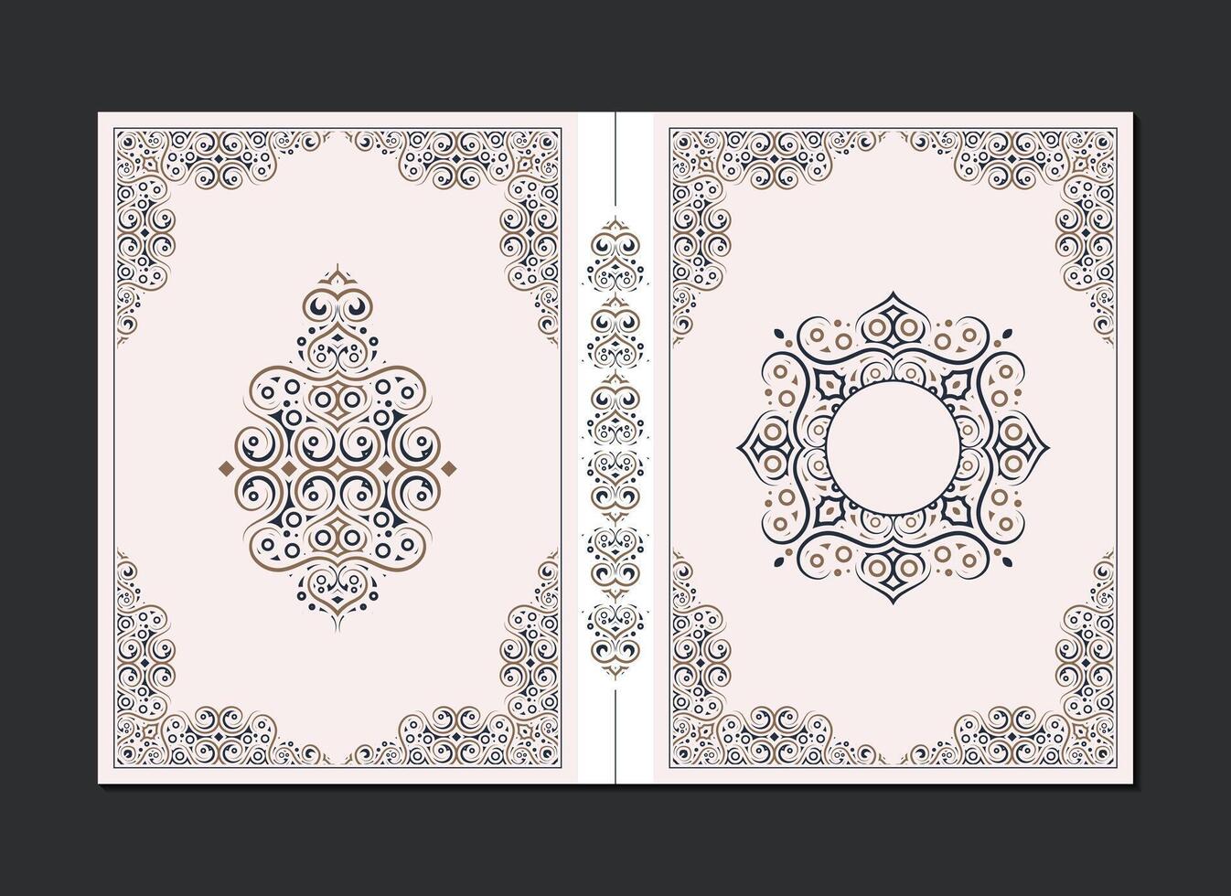 Elegant Decorative Ornament Book Cover Design vector
