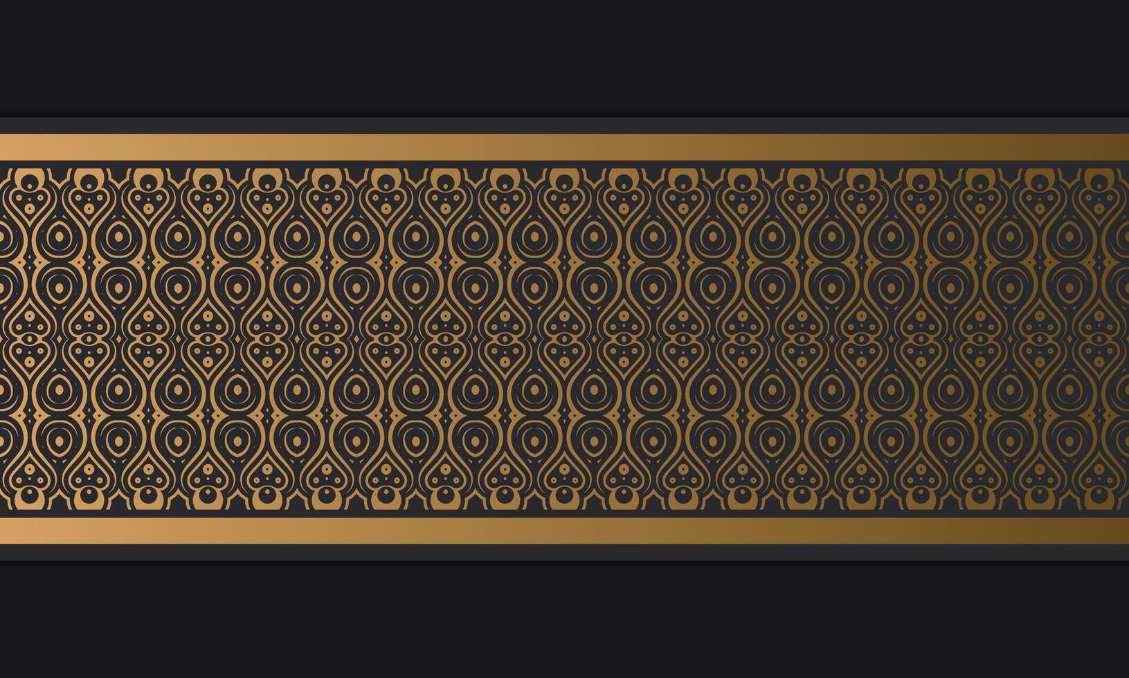 Golden Swirl Decorative Seamless Pattern Border Repeatable Ornament Design vector