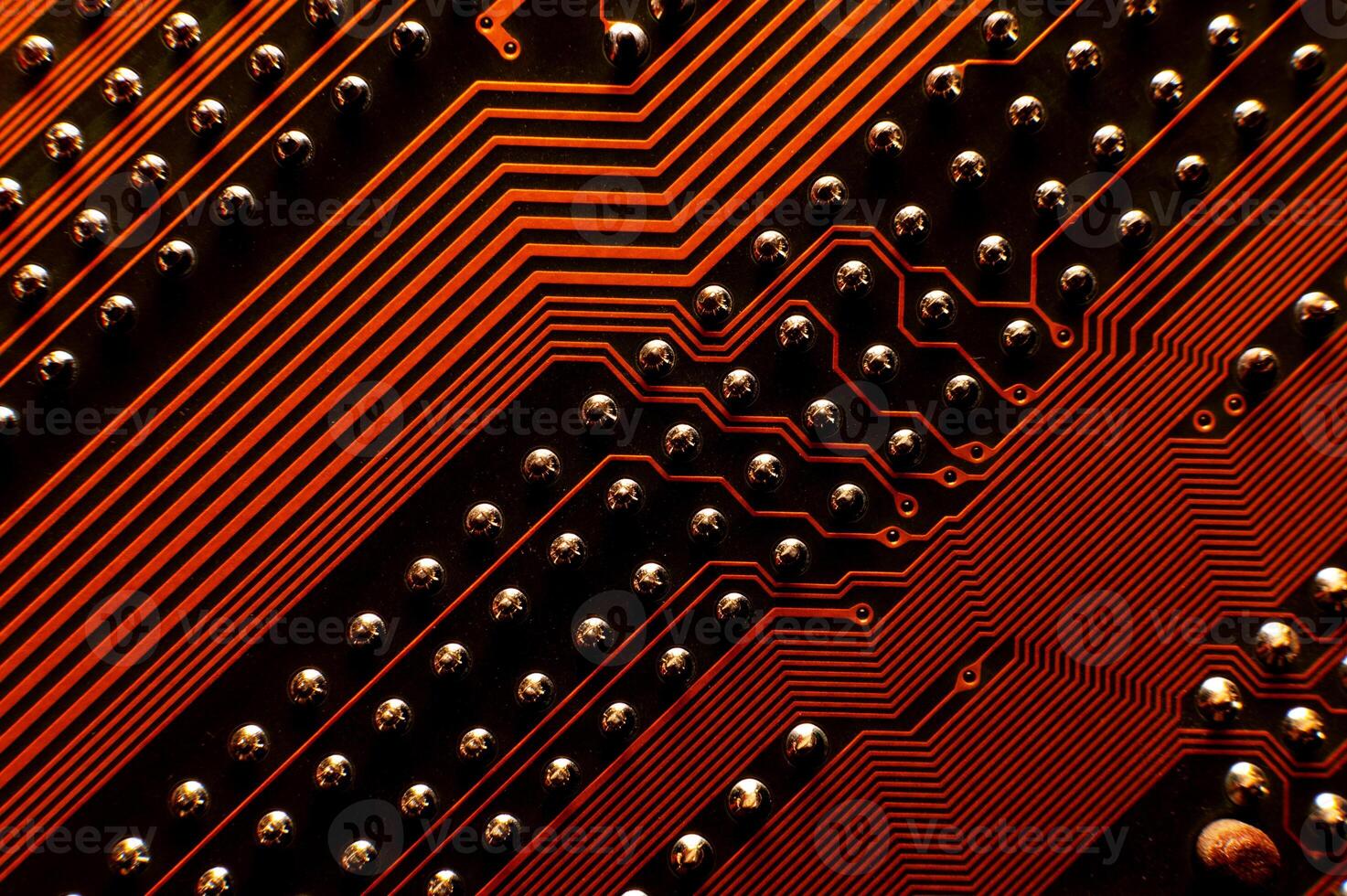 Macro photography of electronic circuit. Technology symbol. Close-up, computer parts. Computer chip. Modern technologies, artificial intelligence and its potential photo