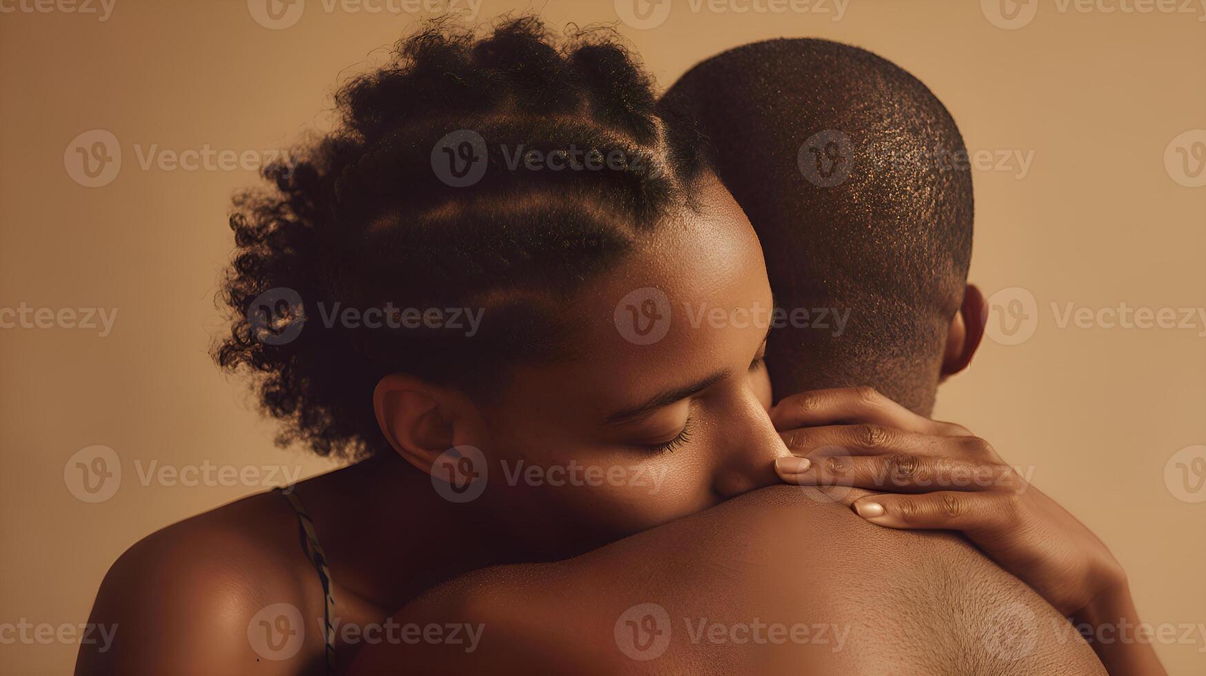 Young couple embracing showing love and affection photo
