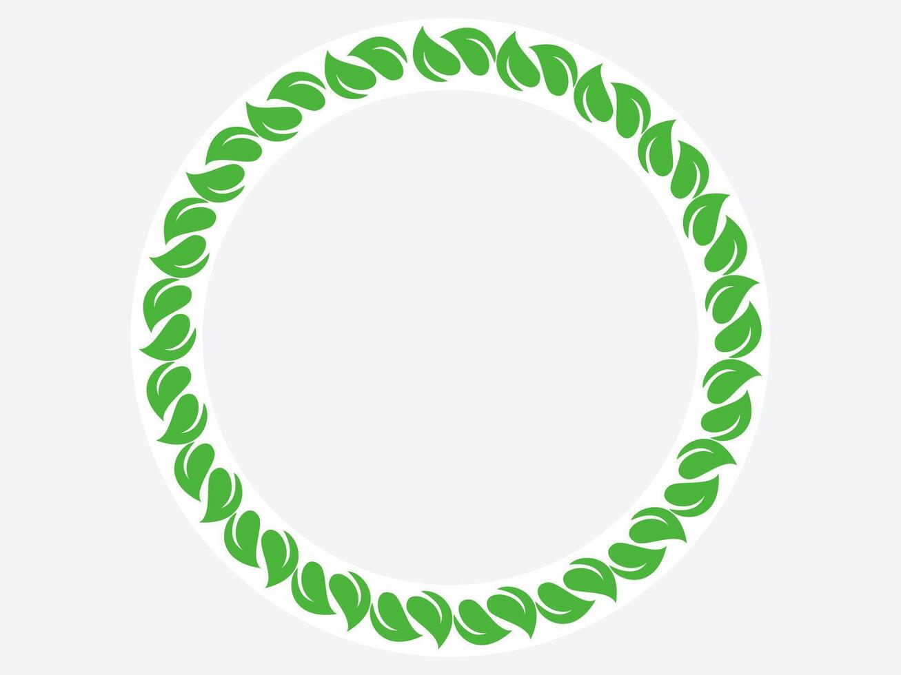 Minimalist Green Leaf Circle Frame Creating a Simple Botanical Border for Clean Designs vector
