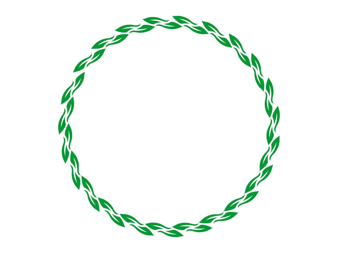 Fresh Green Leafy Wreath Forming a Perfect Circle Frame for Organic and Nature Designs vector
