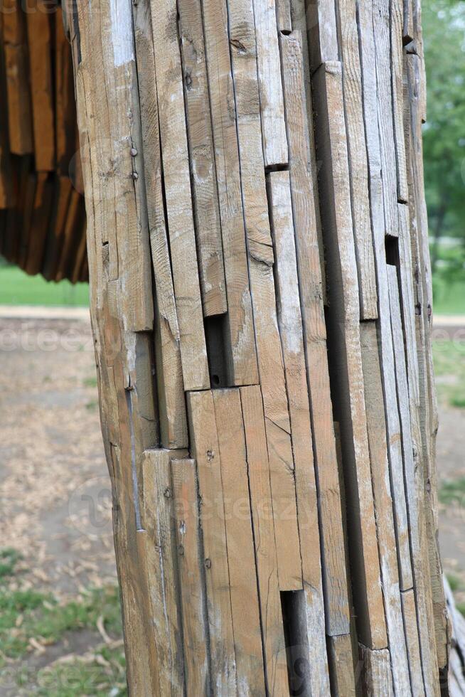 Detailed Representation of a Wooden Structure Featuring Rich Natural Textures and Patterns photo