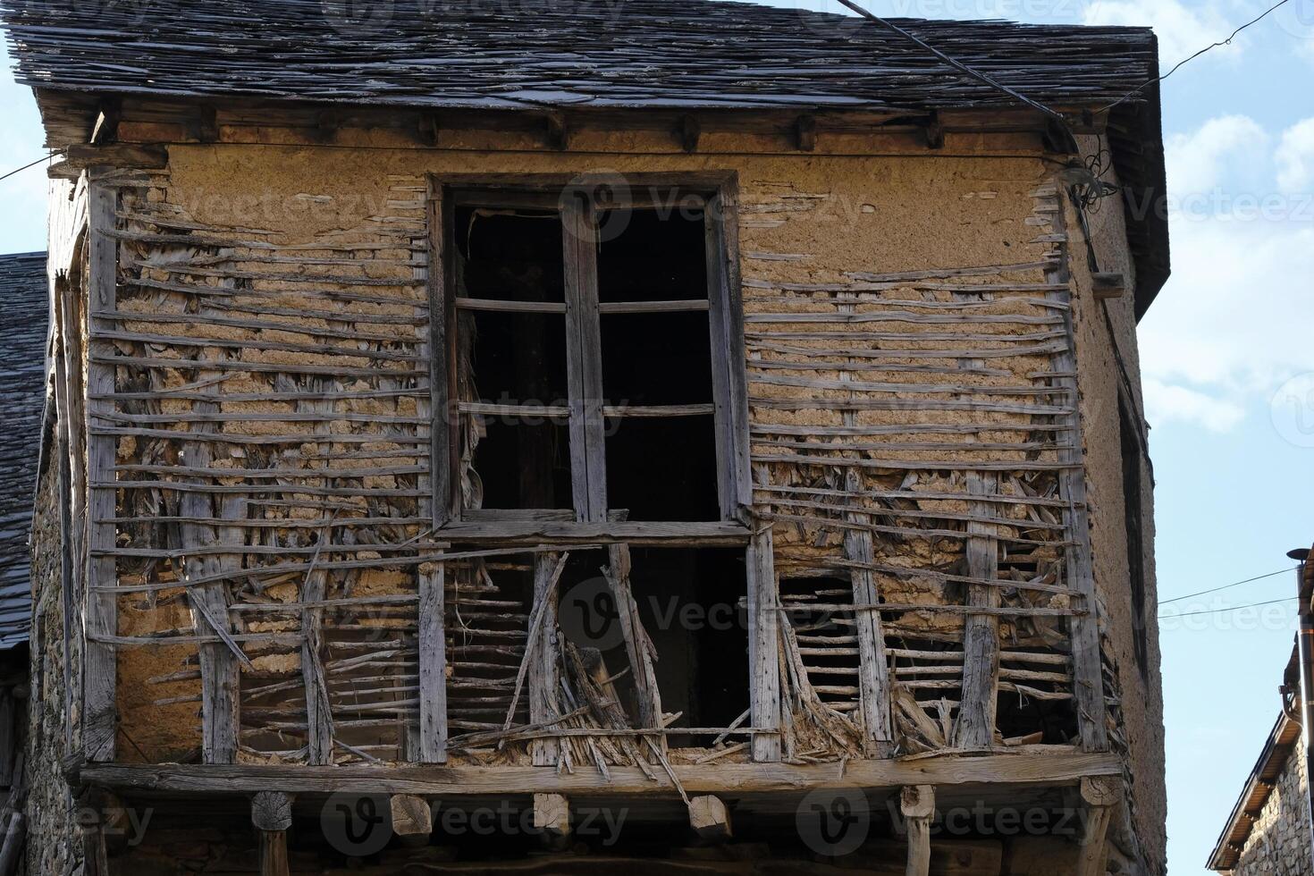 Weathered abandoned house in Galicia, Spain photo