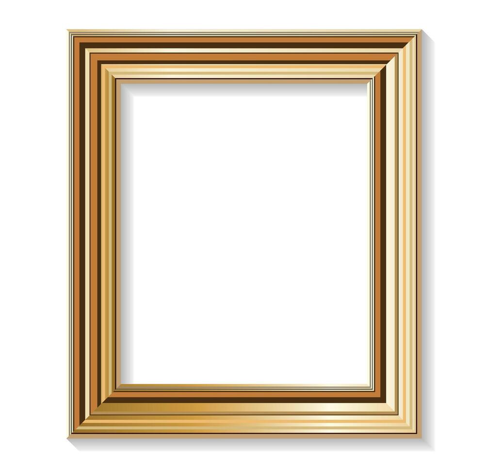 Rich Carved Golden Picture Frame Portrait Orientation vector