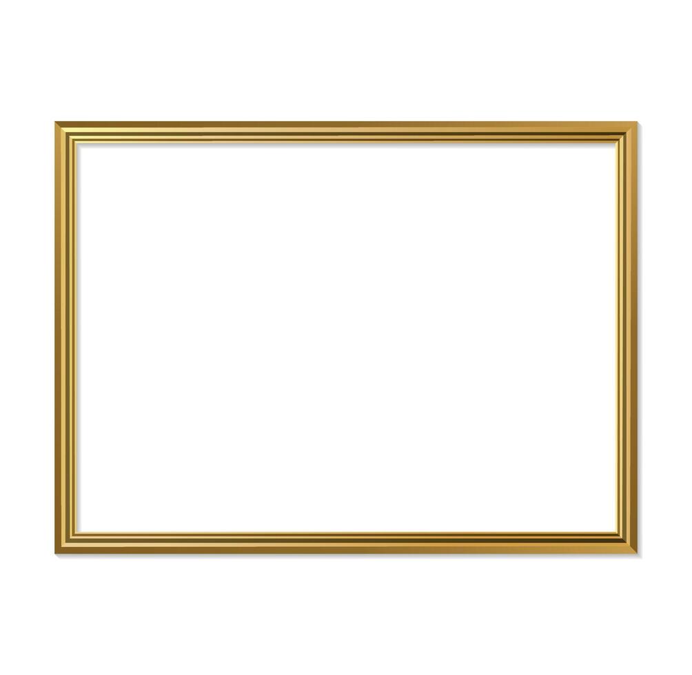 Realistic Golden Frame Thin Landscape Illustration vector