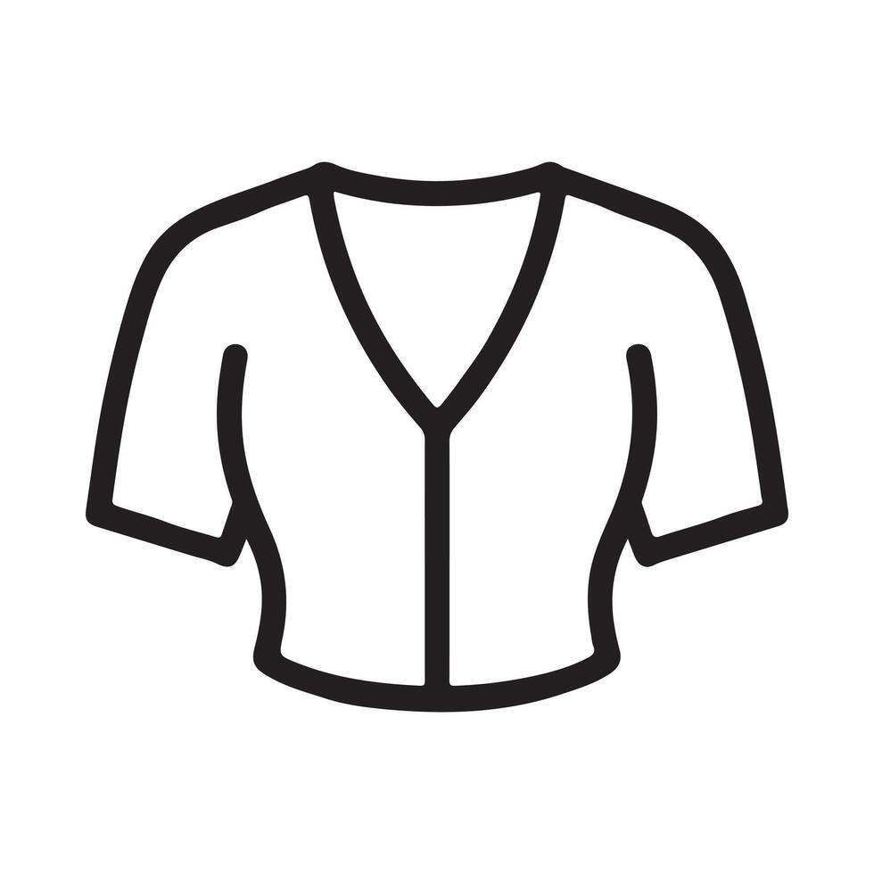 Simple Line Art Illustration of a Classic V Neck Cardigan vector