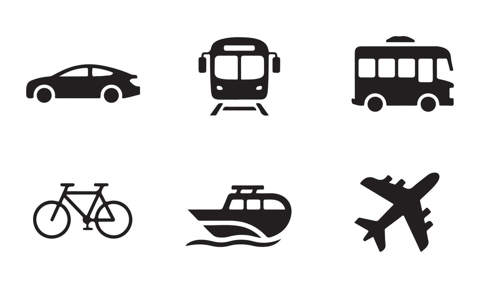 Minimal Transport Fleet Icons in Line Style for UI vector