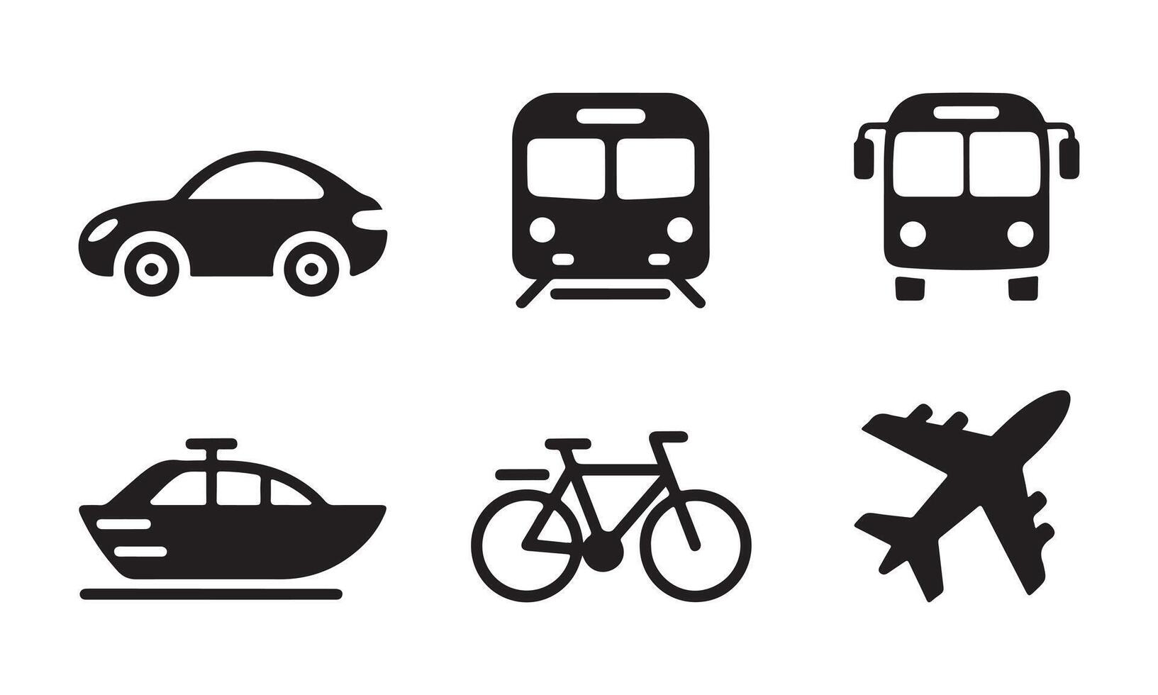 Clean Vehicle Icons Set for Transport and Delivery Projects vector