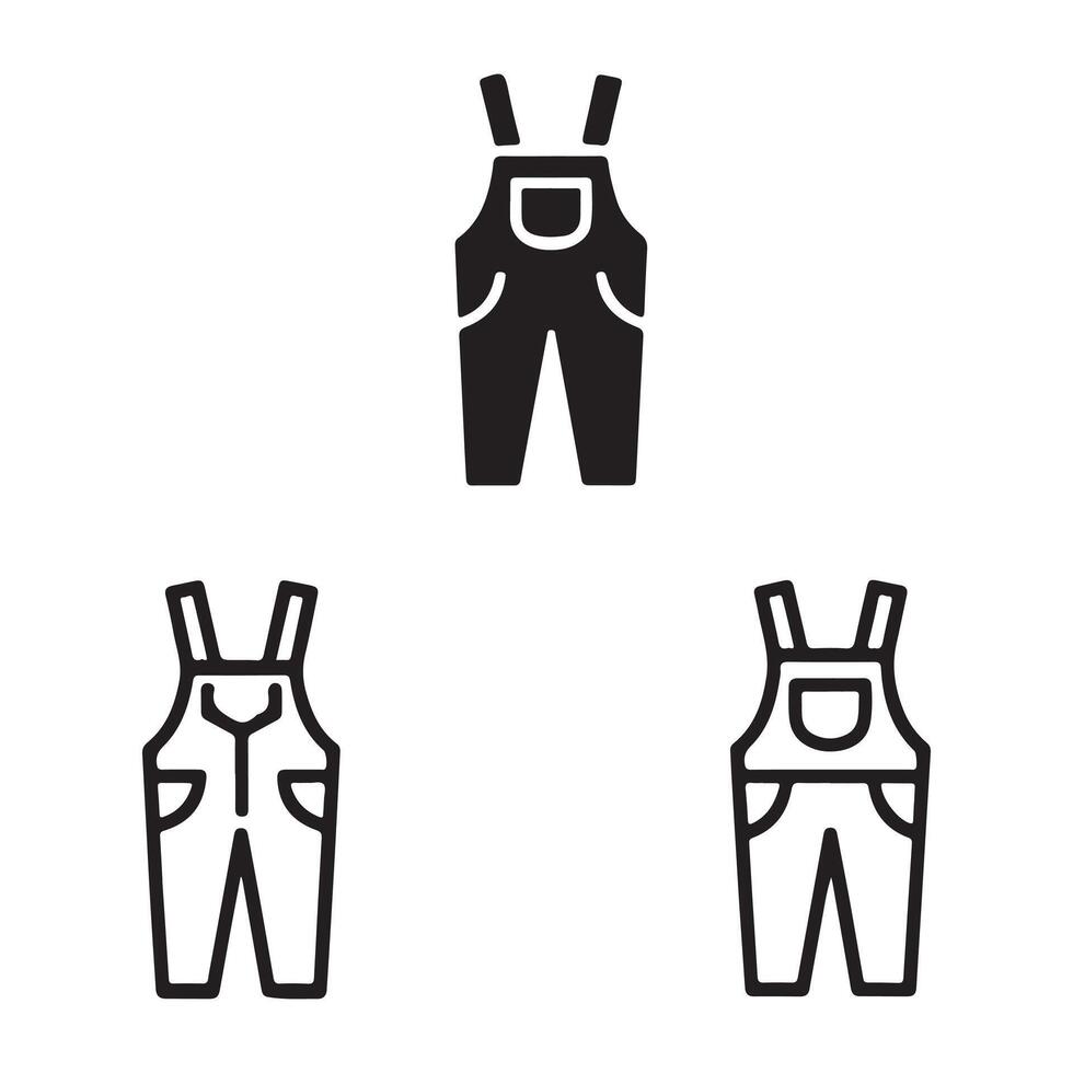 Minimalist Illustration of Various Bib Overall Designs vector