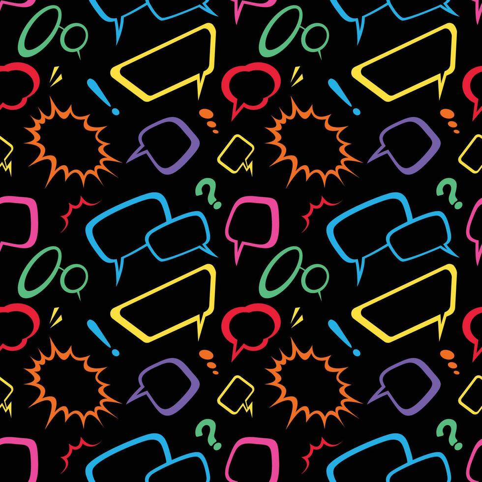 colorful comic bubble chat pattern vector