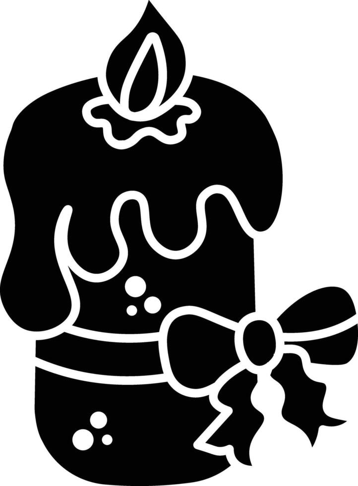 A Festive Birthday Candle with Dripping Wax and a Bow icon solid style vector