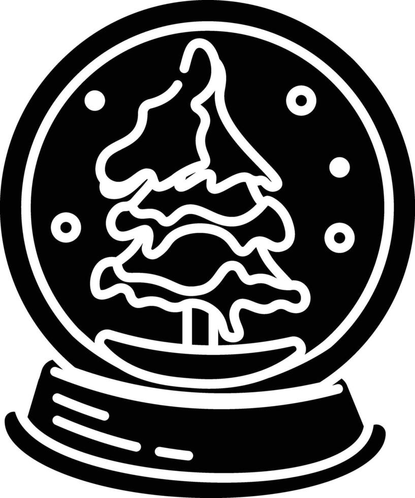 Charming Christmas Snow Globe Illustration Winter Festive Season Design icon glyph style vector