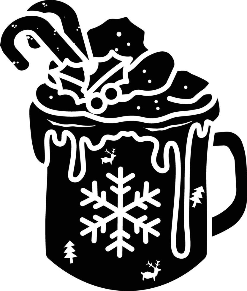 A Festive Hot Chocolate Mug Design for a Cozy Winter Season icon solid style vector