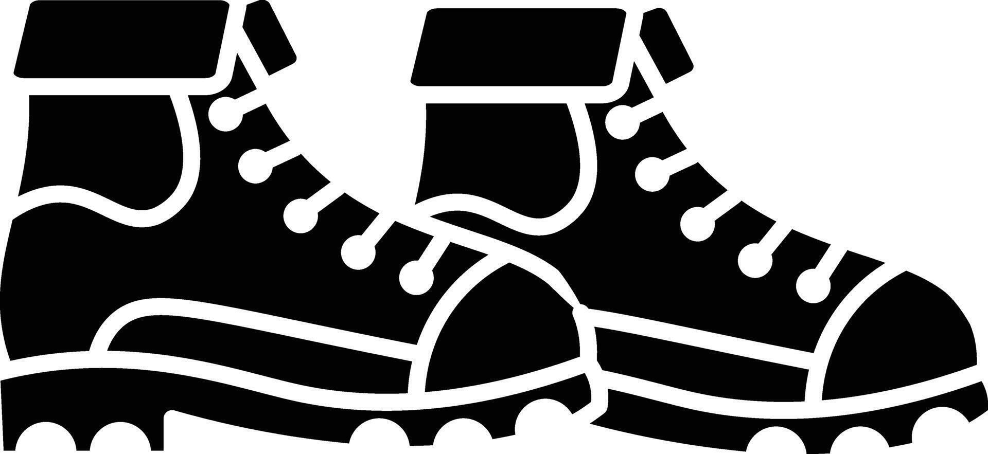 A Pair of Stylish Hiking Boots. Perfect for Outdoor Adventures icon glyph style vector