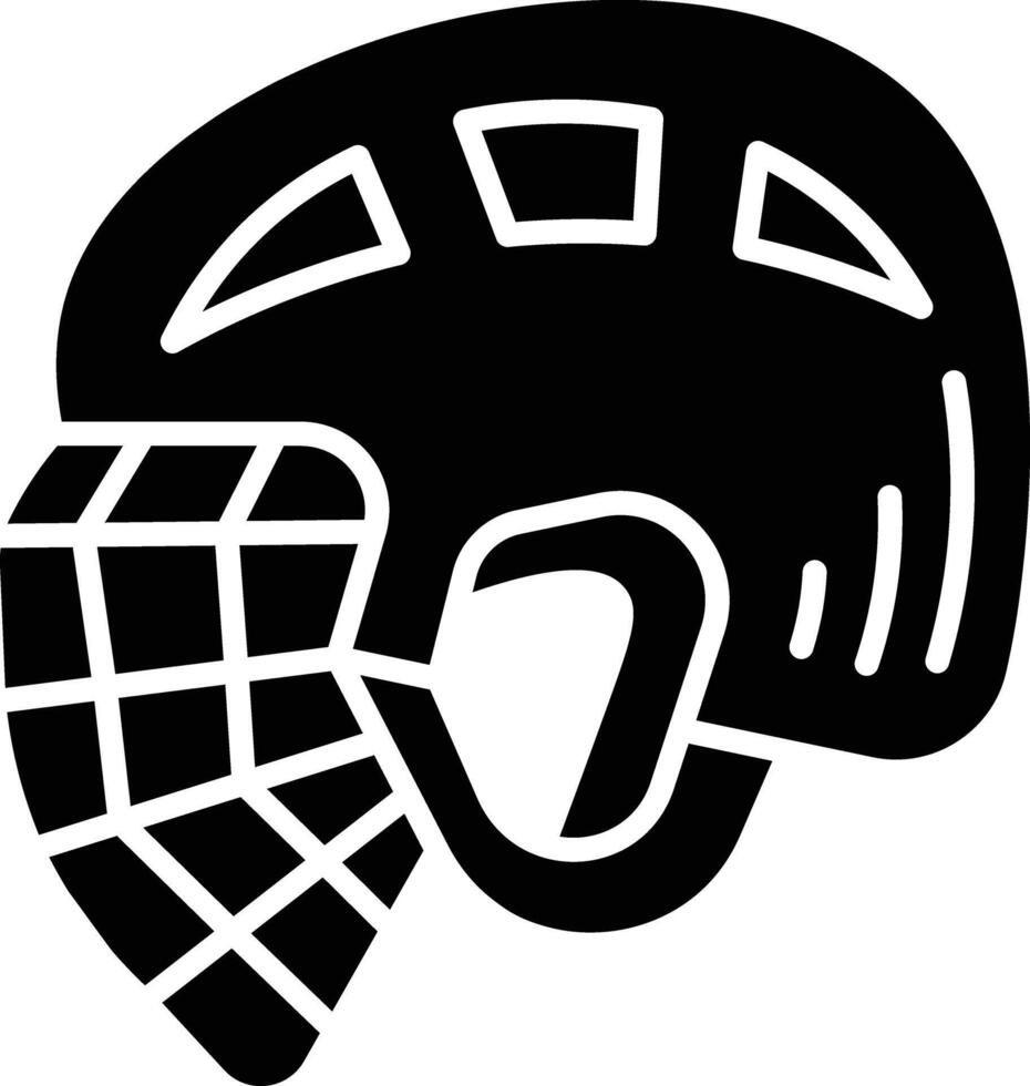 Ice Hockey Goalie Mask Illustration Protective Gear Design icon glyph style vector