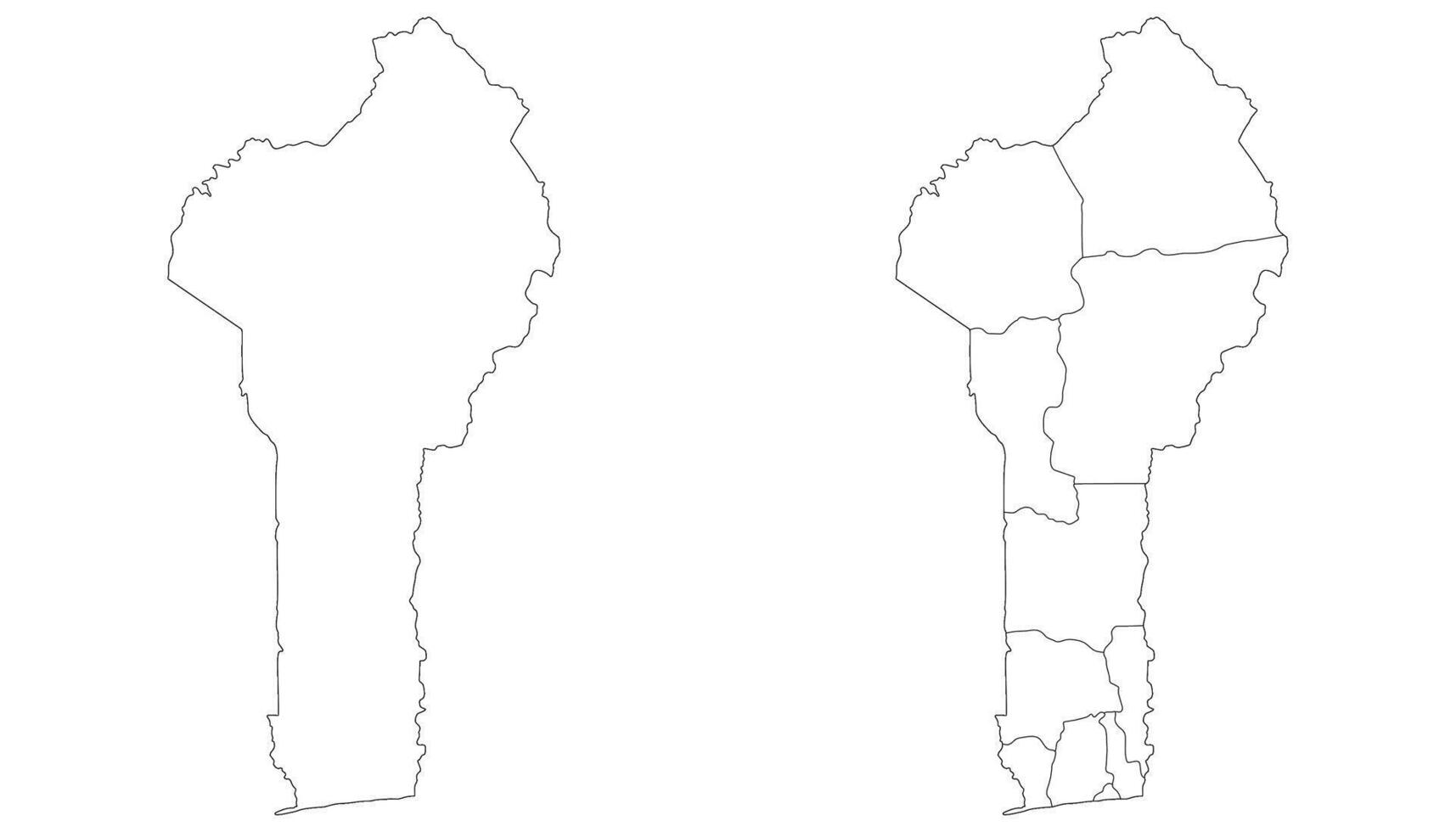 Benin map set. Map of Benin in set with white color vector