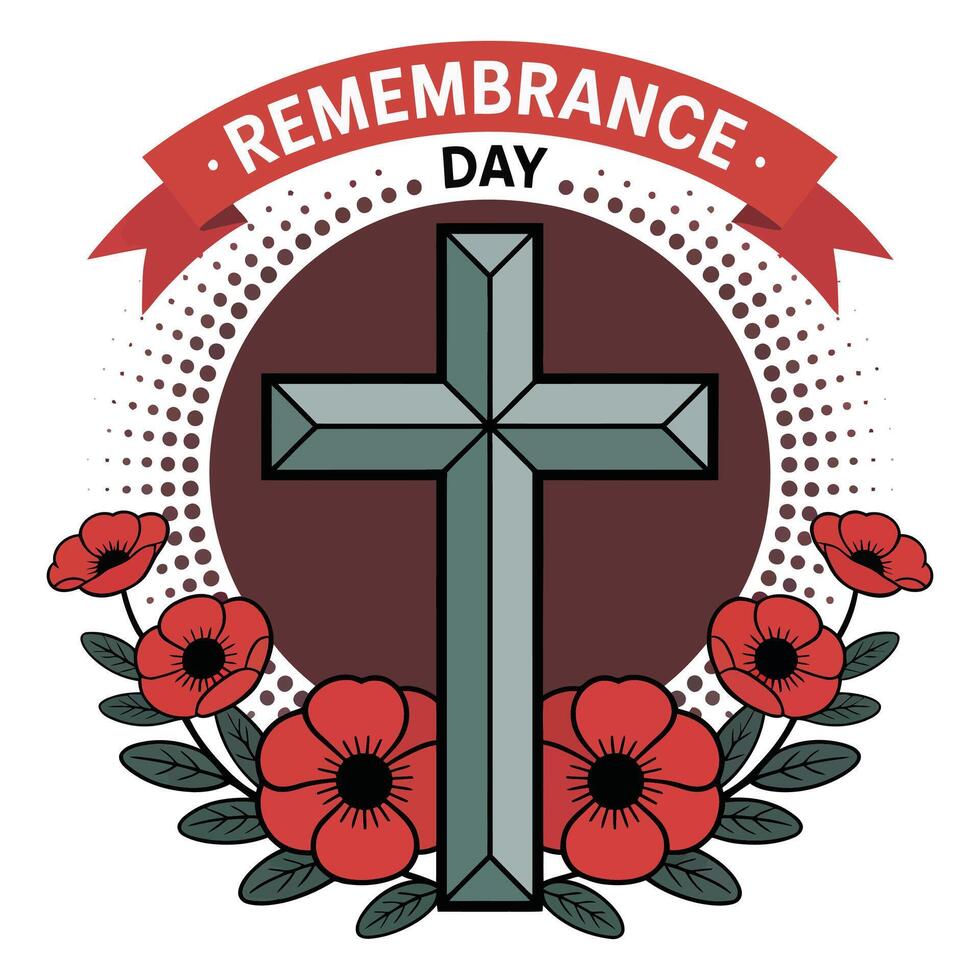 Patriotic Remembrance Day Poster Art. vector