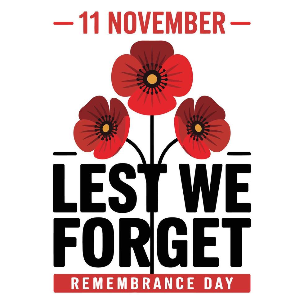 11 November Remembrance Day Artwork. vector