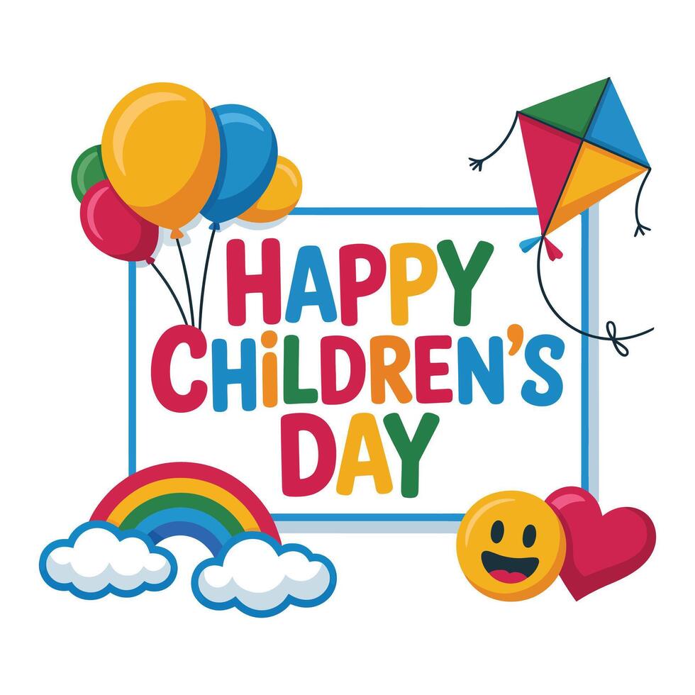 Happy Children's Day Balloon Design. vector
