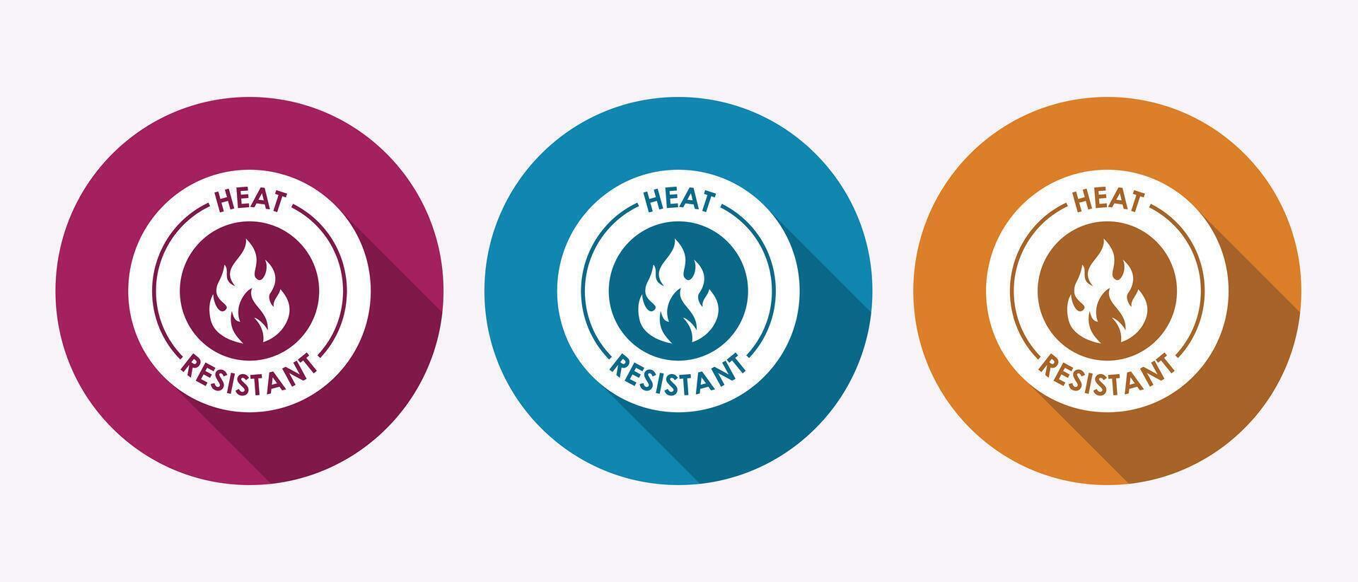 Heat Resistant Round Logos in Multiple Colors for Product Safety Standards vector