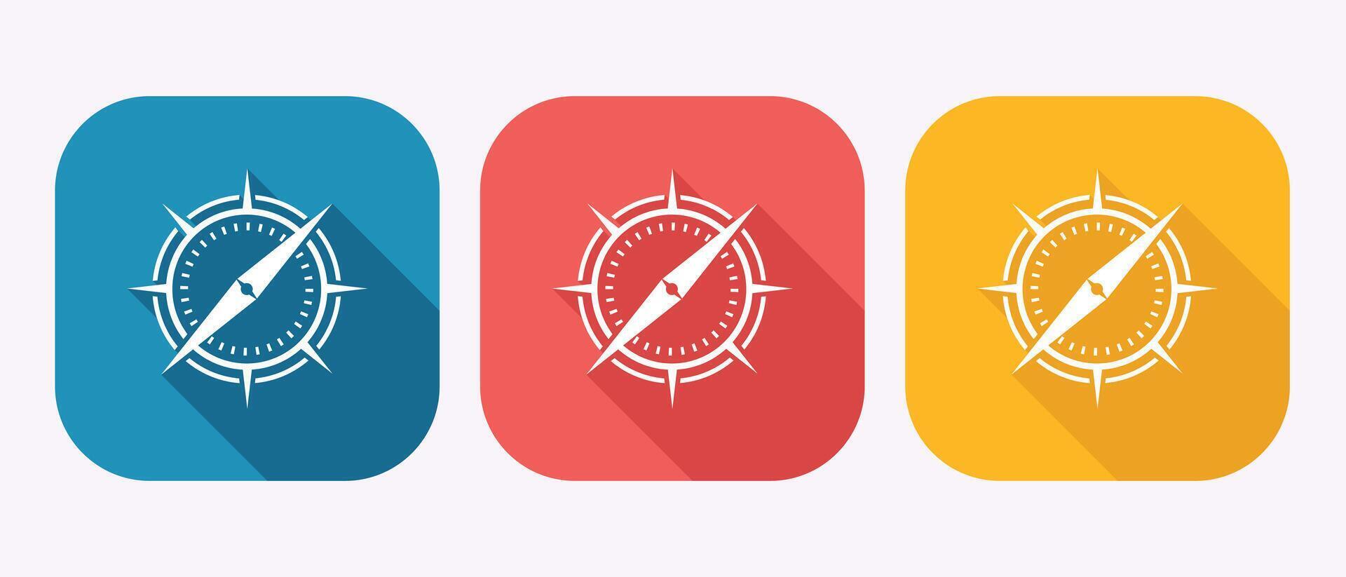 Colorful Compass Icons Navigation and Directional Guidance for Explorers and Wayfinders Representing Navigation Tools vector