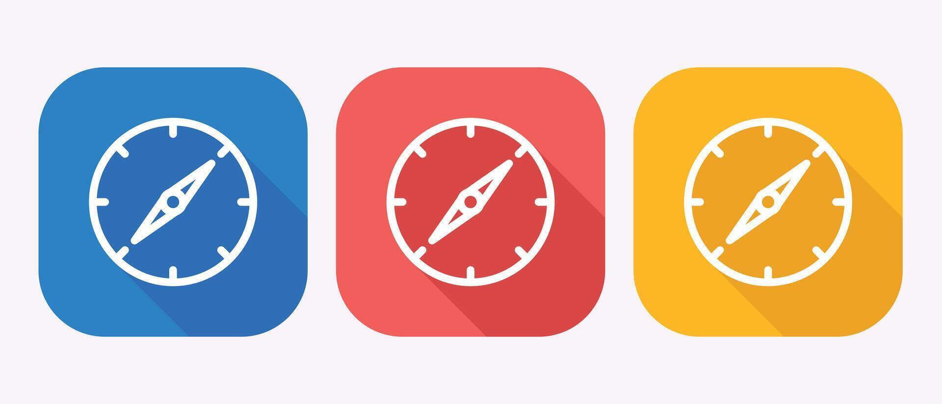 Colorful Compass Icons Pointing the Way Navigational Theme Mobile App Design Elements UI Kit vector