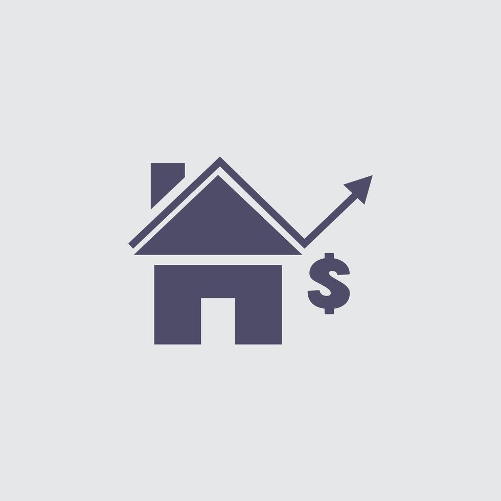 Simple house icon represents a residential building, a home, or real estate market in a clean and minimalist design. vector