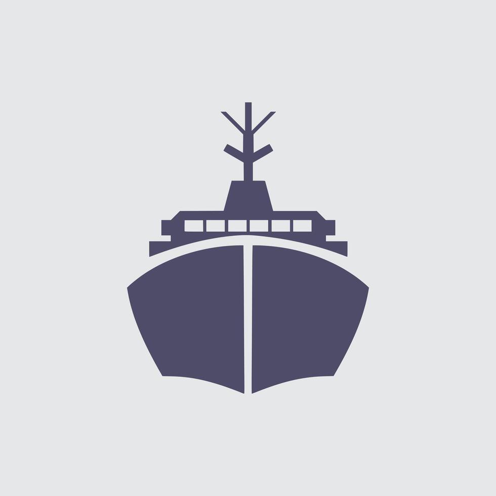 A stylized vessel icon represents maritime transport, suitable for design projects and informational graphics related to travel and logistics. vector