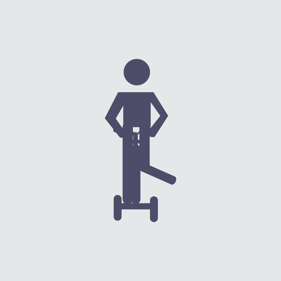 a man on a scooter with a skateboard vector