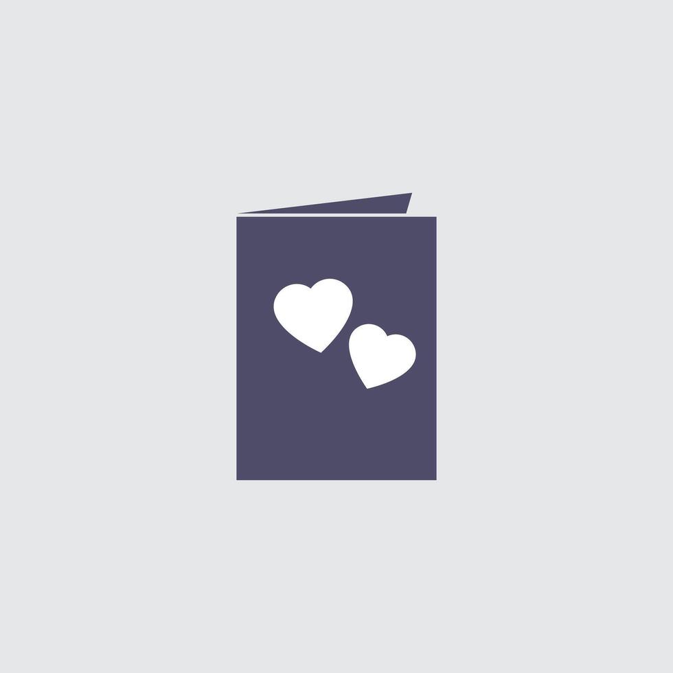a simple icon of two hearts in a book vector