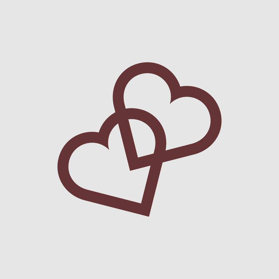 Intertwined hearts symbolize love and connection, perfect for expressing affection or celebrating relationships in design. vector