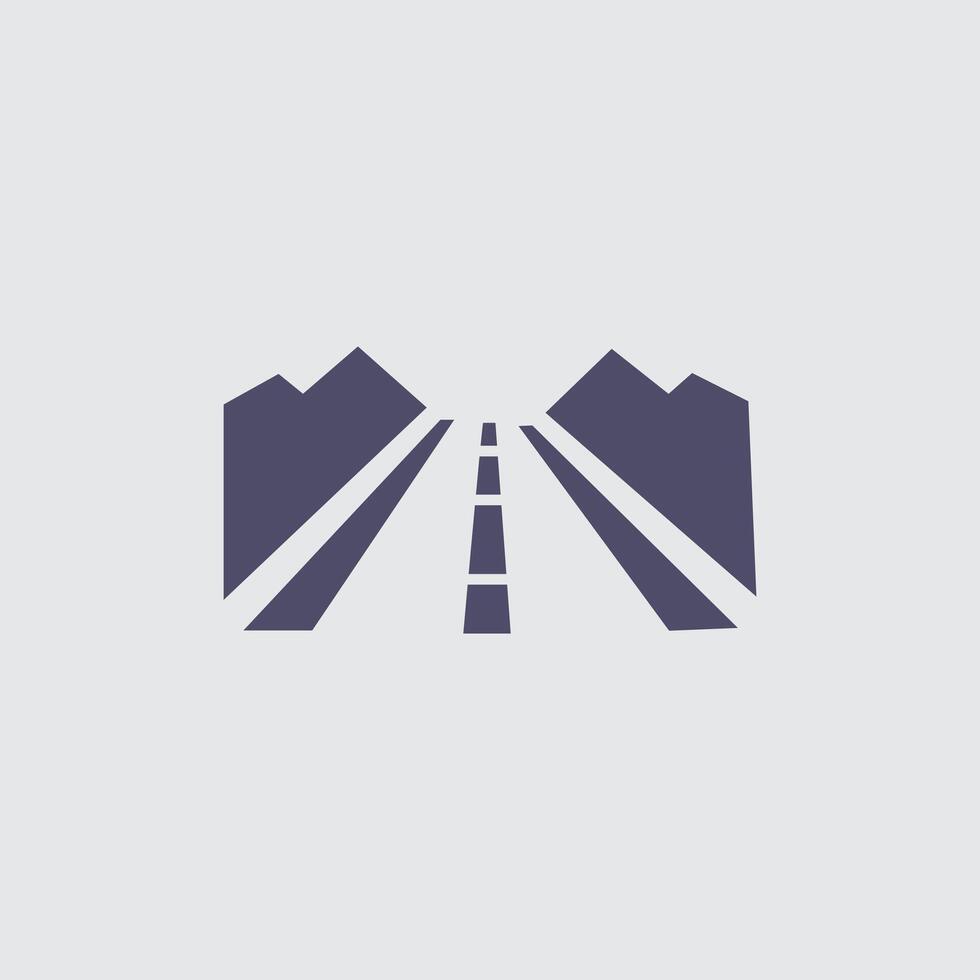 A stylized road through mountains evokes a sense of adventure, suitable for triathlon events and scenic route planning. vector