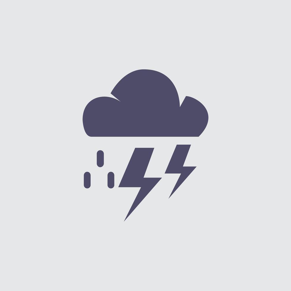 a cloud with lightning and rain icon vector