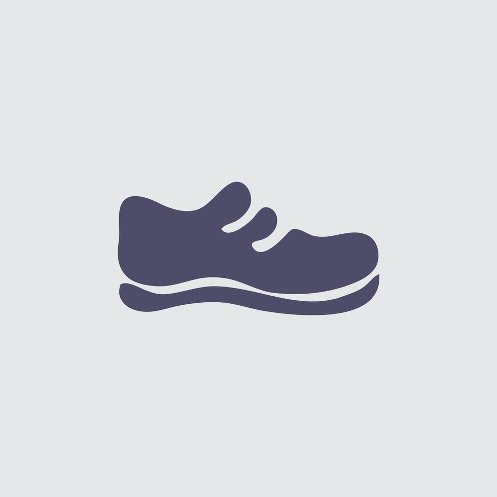 Running shoe symbol illustrated in a simple and modern style, perfect for sports events and athletic themed projects. vector