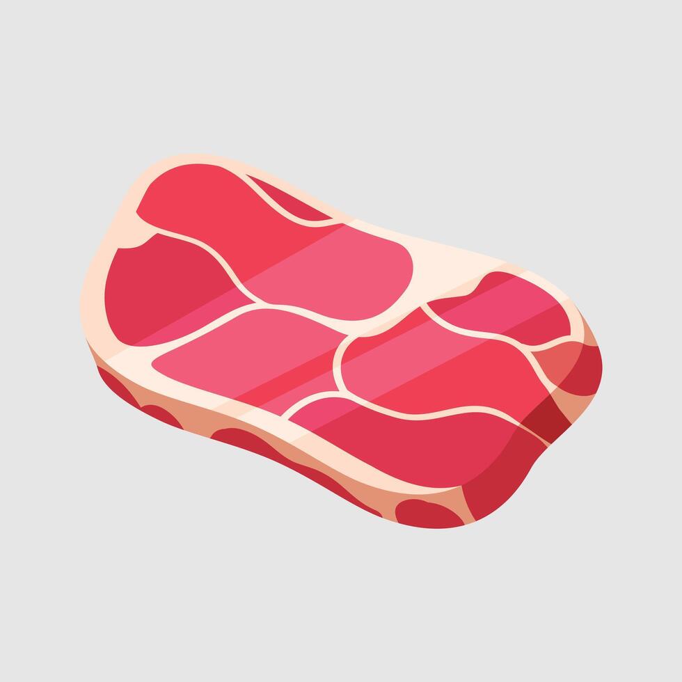 isometric illustration of a piece of meat vector