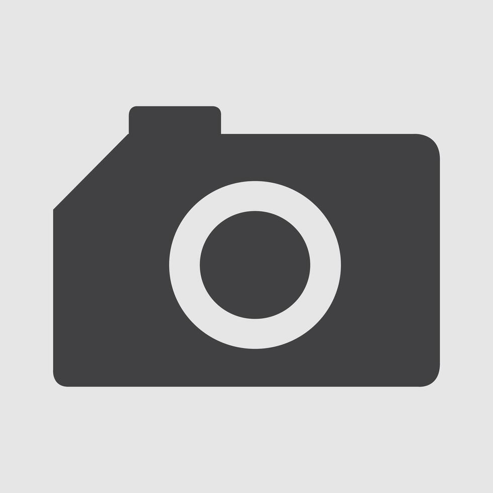Graphic symbol of a camera for creating visual content and capturing memories in a digital world. vector