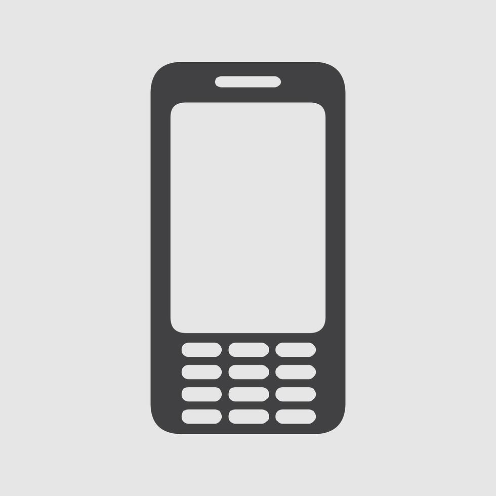 A classic cellphone icon signifies mobile communication and technology with a retro design against a neutral backdrop. vector