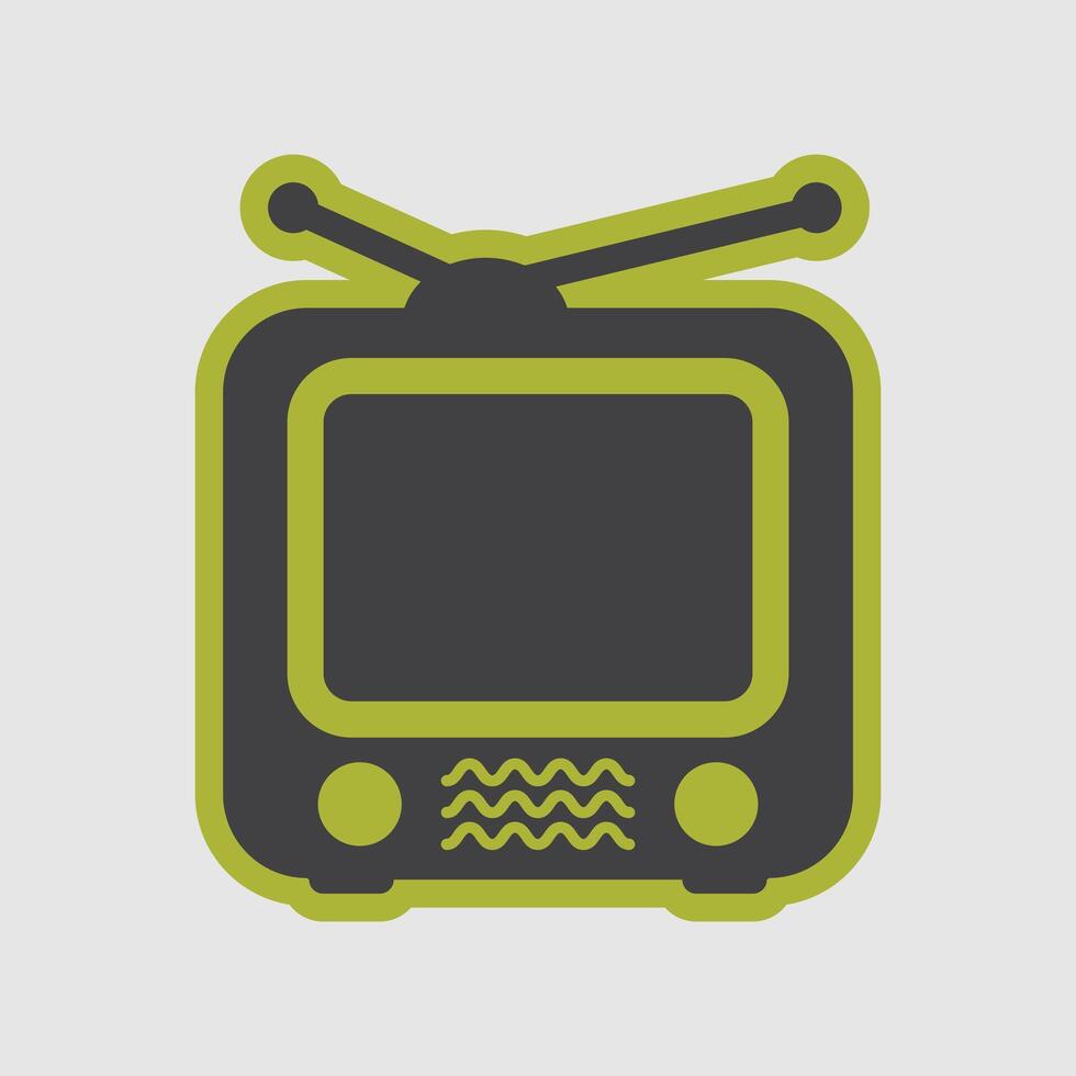 Retro television graphic showcases vintage broadcast entertainment and iconic design for media consumption. vector