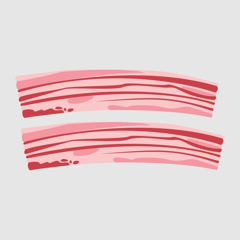 two slices of bacon on a white background vector