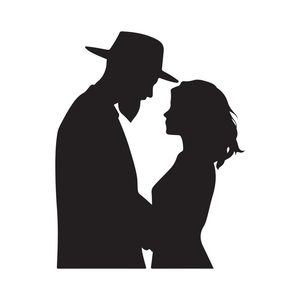 Romantic Couple Silhouette for Love and Relationship vector